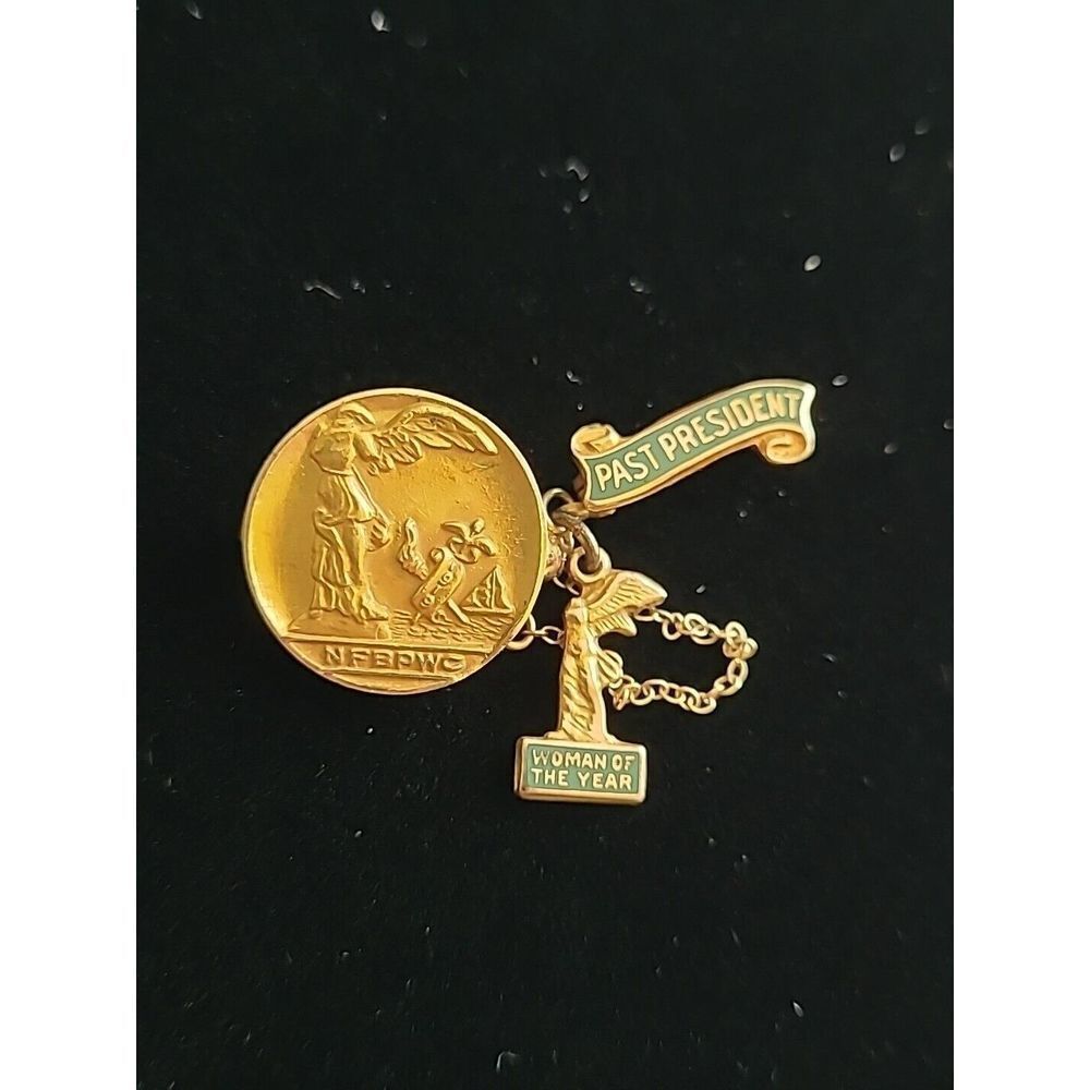 SOLID 14K GOLD NATIONAL FEDERATION of BUSINESS Past President WOMEN'S NFBPWC PIN